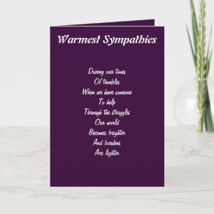 Warmest sympathies greeting cards