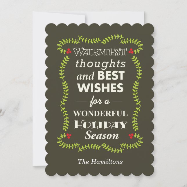 Warmest thoughts & best wishes holiday cards (Front)