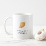 Warmest Wishes Beach Modern Christmas Coffee Mug<br><div class="desc">Modern Christmas coffee mug featuring a simple and fun design with a seashell along with the greeting "Warmest Wishes".</div>