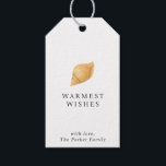 Warmest Wishes Beach Modern Christmas Gift Tags<br><div class="desc">Modern Christmas gift tag featuring a simple and fun design with a seashell along with the greeting "Warmest Wishes" and your name.</div>