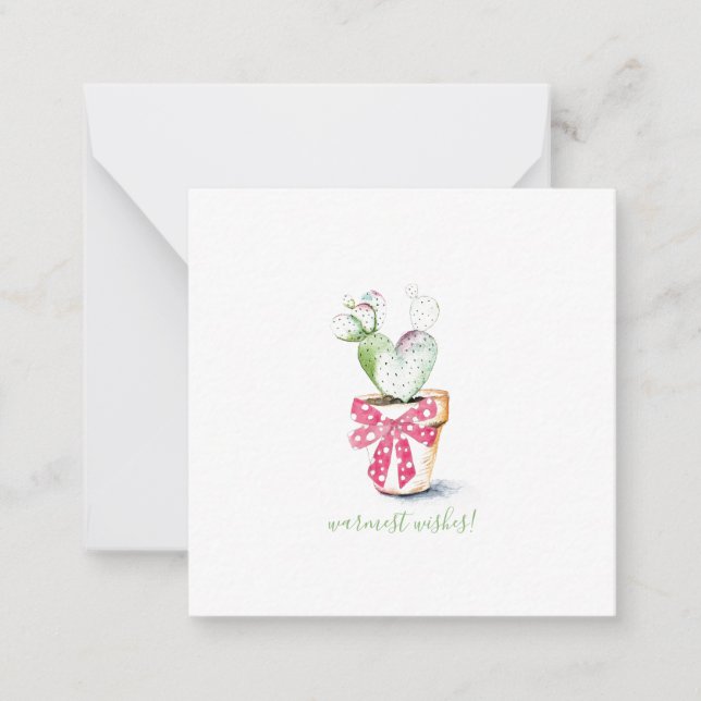 Warmest Wishes Cacti Mini Christmas Card (Front)