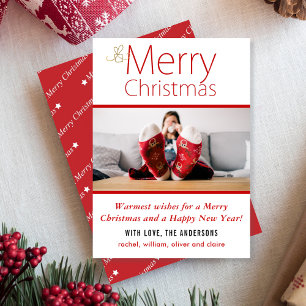 Warmest Wishes Christmas Photo Holiday Card