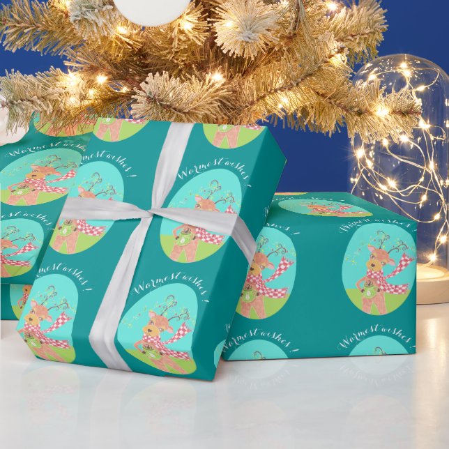 Warmest wishes - Christmas reindeer wrapping paper (Holidays)