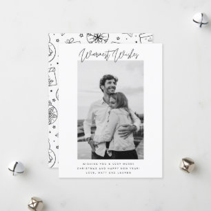 Warmest Wishes Couple Photo Christmas Holiday Card