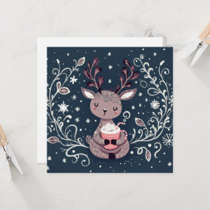 Warmest Wishes Cozy Cocoa Rudolph Christmas Card