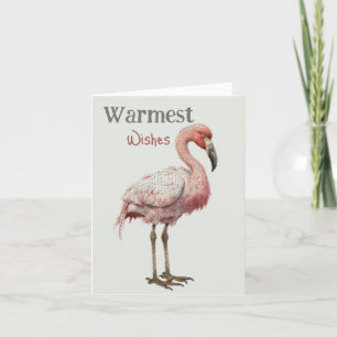 Warmest Wishes Flamingo   Thank You Card