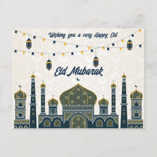 Warmest Wishes for a Blessed Eid Mubarak Holiday Postcard