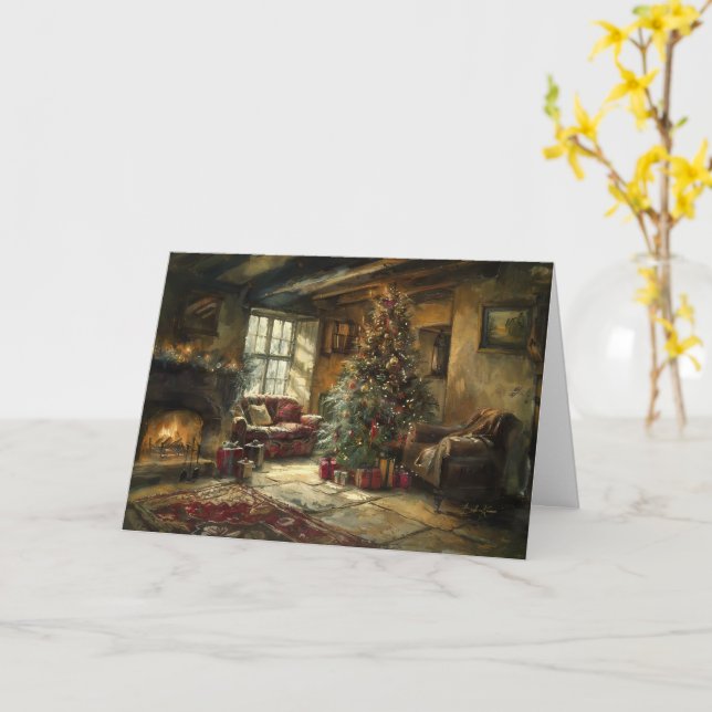 Warmest Wishes for a Joyful Christmas Card (Yellow Flower)