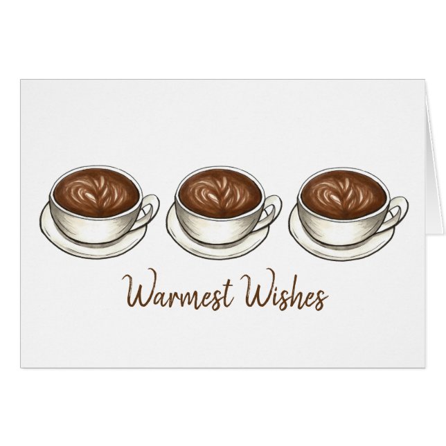 Warmest Wishes Hot Coffee Cup Latte Holiday (Front Horizontal)