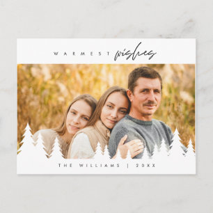 Warmest Wishes, Merry Christmas Family Photo Postcard