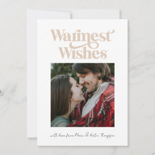 Warmest Wishes Modern Holiday Photo Card