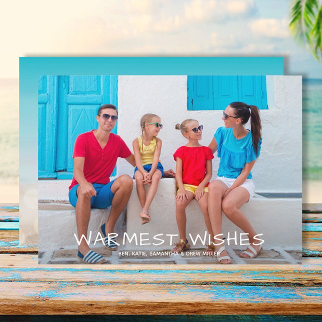Warmest Wishes Multi Photo Christmas Holiday Card (Creator Uploaded)