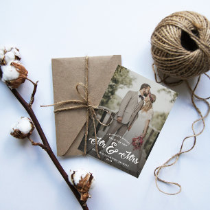 Warmest Wishes New Mr & Mrs Wedding Photo Holiday