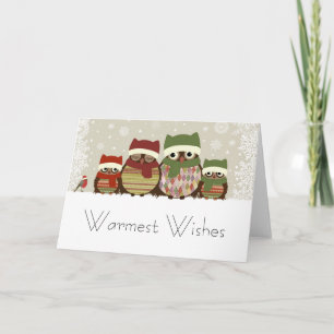 Warmest Wishes Owl Family Greeting Card