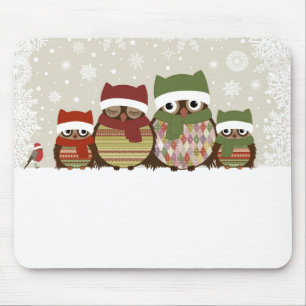 Warmest Wishes Owl Family Mouse Mat