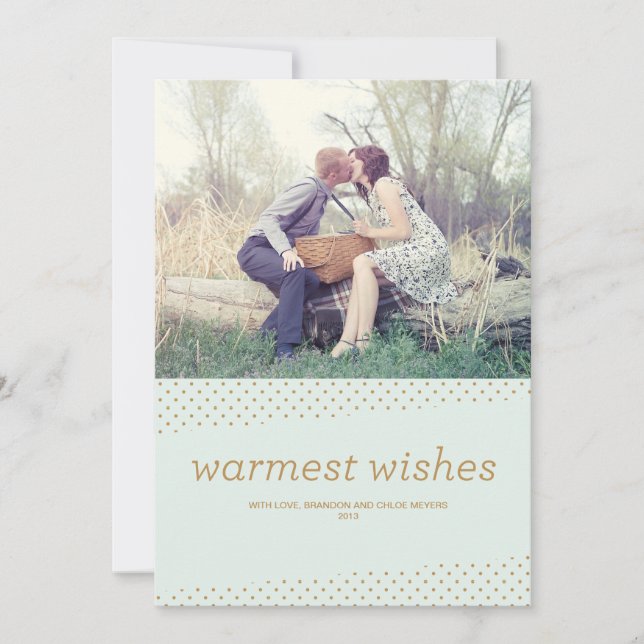 Warmest Wishes, Polka Dots Holiday Card (Front)