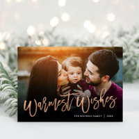 Warmest Wishes Rose Gold Script Photo Overlay