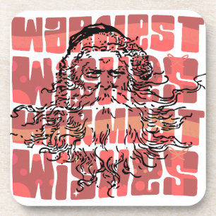 Warmest wishes Santa Claus Christmas Coaster