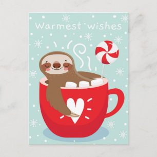 Warmest Wishes Sloth Postcard