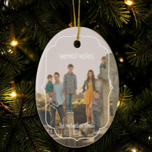 Warmest Wishes Southern Geometric Frame Christmas Ceramic Tree Decoration