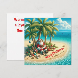 Warmest Wishes Tropical Santa Card