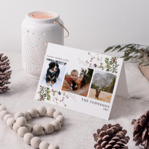 Warmest Wishes Warm Winter 3 Photo Holiday Card