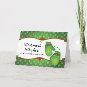 Warmest Wishes with Mittens Christmas Card