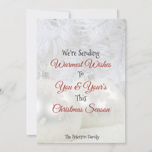 Warmest Wishes You and Your's Christmas Season - Holiday Card (Front)