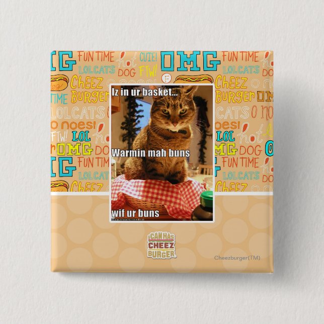 Warmin mah buns 15 cm square badge (Front)