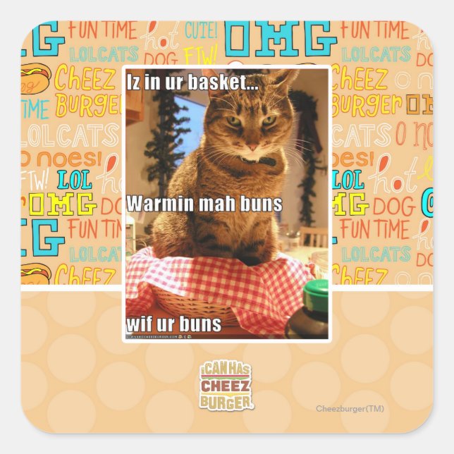 Warmin mah buns square sticker (Front)