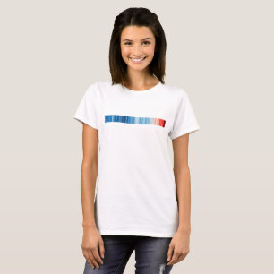 Warming stripes climate change graphic. Women, wh T-Shirt