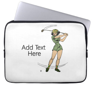 Warming Up for Golf Lady Golfer Laptop Sleeve