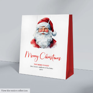 Warmish Santa Claus Cozy Red Green Holiday Chic Medium Gift Bag