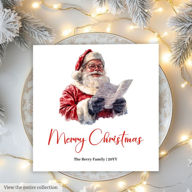 Warmish Santa Claus Trendy Modern Holiday Napkins (Warmish Santa Claus Trendy Modern Holiday Napkin)