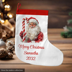 Warmish Santa Claus Trendy Modern Holiday Stocking