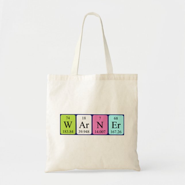 Warner periodic table name tote bag (Front)