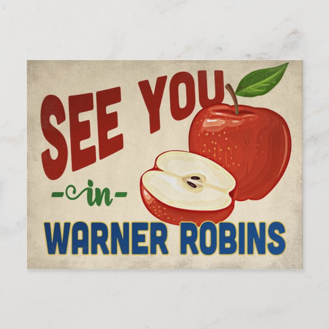 Warner Robins Georgia Apple - Vintage Travel Postcard (Front)