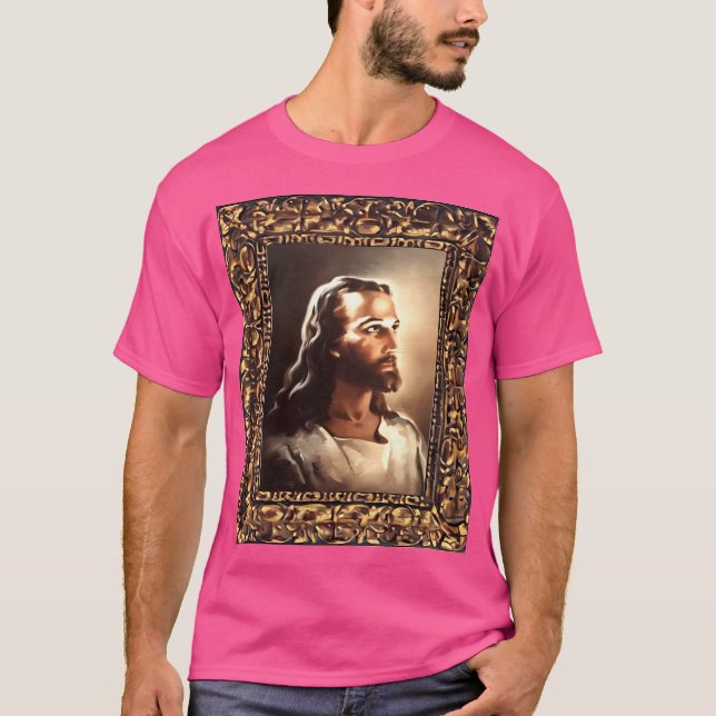 Warner Sallman'S Jesus Framed T-Shirt (Front)