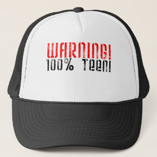 Warning 100% Teen Trucker Hat