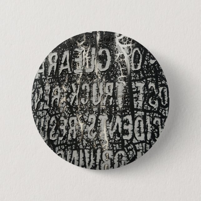 Warning 6 Cm Round Badge (Front)