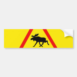 Warning against moose bumper sticker