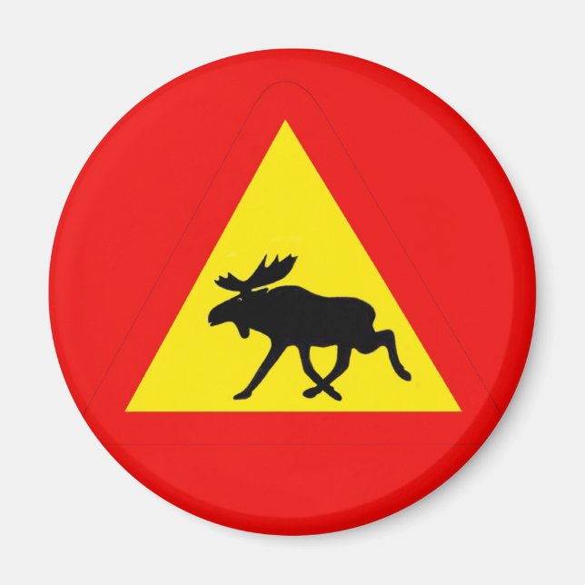 Warning against the moose magnet (Front)
