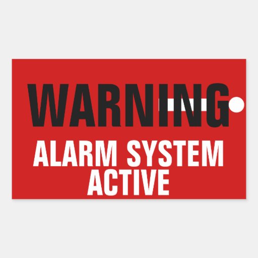 Image of Warning Alarm System Active Stickers