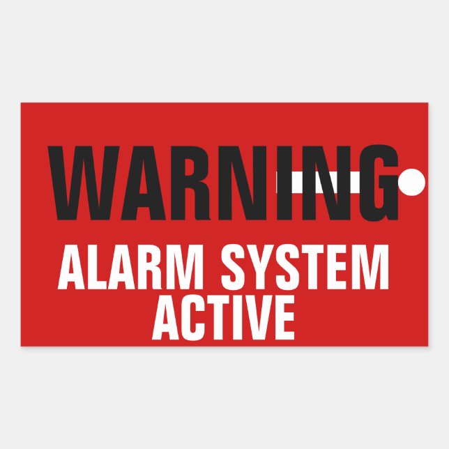 Warning Alarm System Active Stickers (Front)