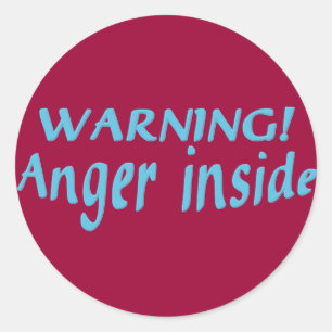 Warning Anger Inside Classic Round Sticker
