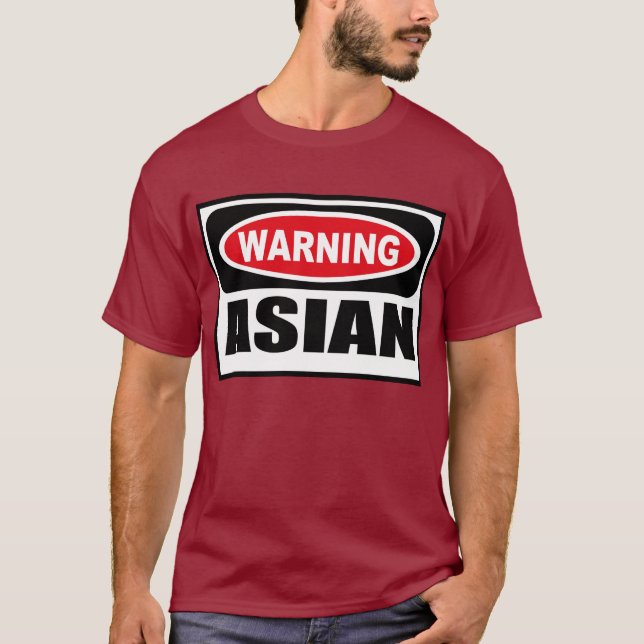 Warning ASIAN Men's Dark T-Shirt (Front)