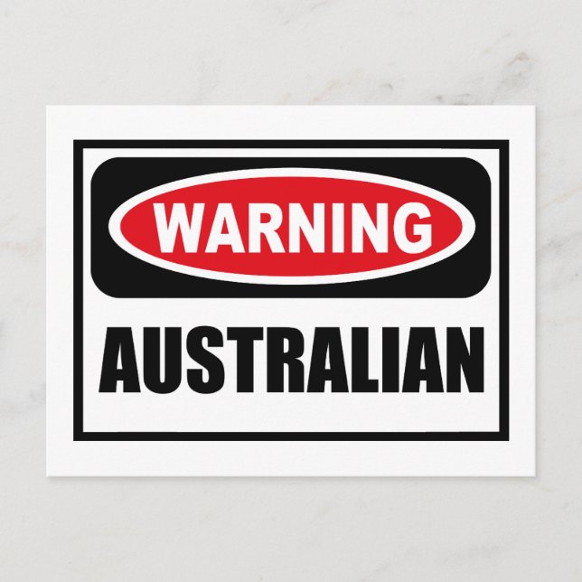 Warning AUSTRALIAN Postcard (Front)