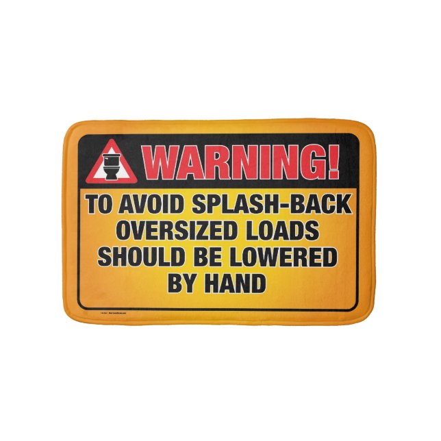 WARNING - Avoid Splash-Back Bathroom Mat (Front)