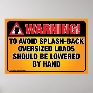 WARNING - Avoid Splash-Back Bathroom Poster