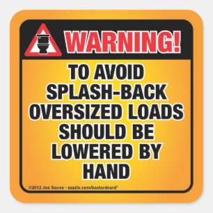 WARNING - Avoid Splash-Back Bathroom Square Sticker